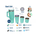 Vaso Termo Stan Negro x 4 Acero Inoxidab